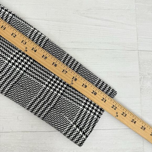 Ann Taylor Blazer Coat Sz M Houndstooth Plaid Mid-Length Lined Open Front Jacket - Picture 13 of 15